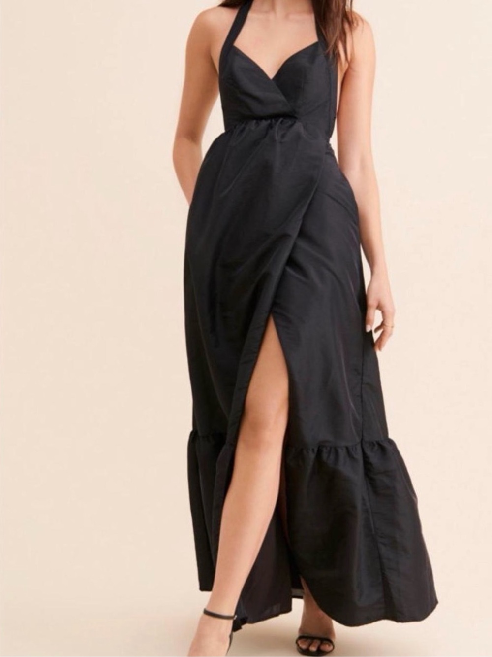 NWOT Free People Black Halter Backless Maxi Dress (S) - Picture 5 of 6